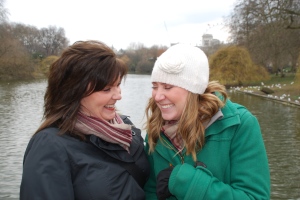 Me and mom having a laughing fit in London
